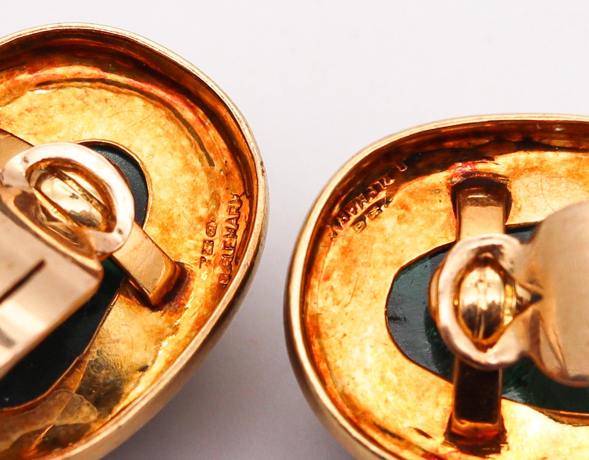 BURLE MARX 1970 Forma Livre Pair Of Clips Earrings In 18Kt Gold With Tourmalines 3