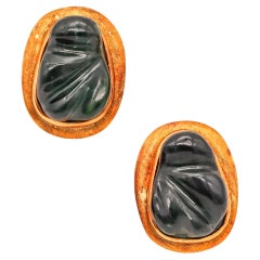 BURLE MARX 1970 Forma Livre Pair Of Clips Earrings In 18Kt Gold With Tourmalines