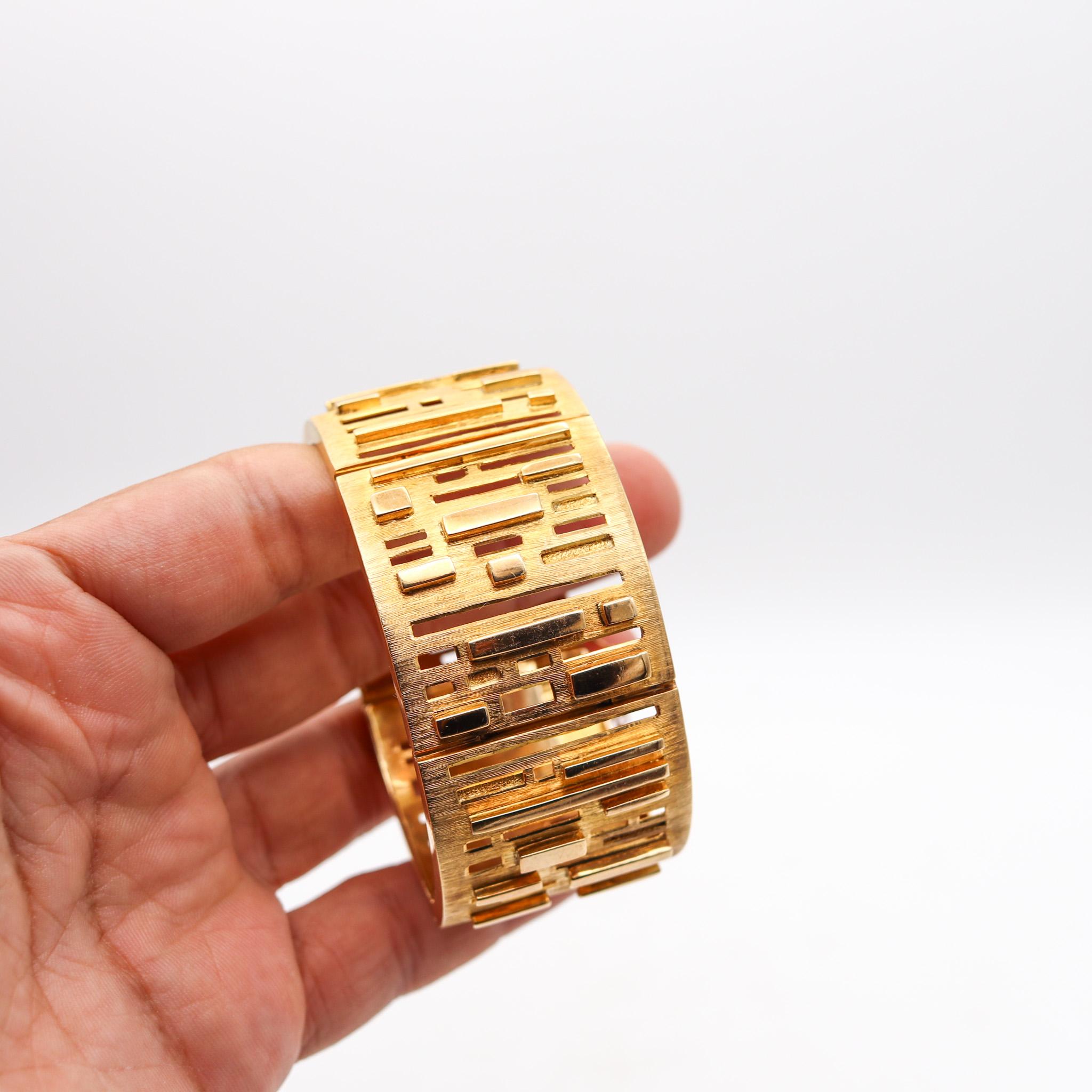 Burle Marx 1970 Geometric Concretism Art Bracelet In Solid 18Kt Yellow Gold 2