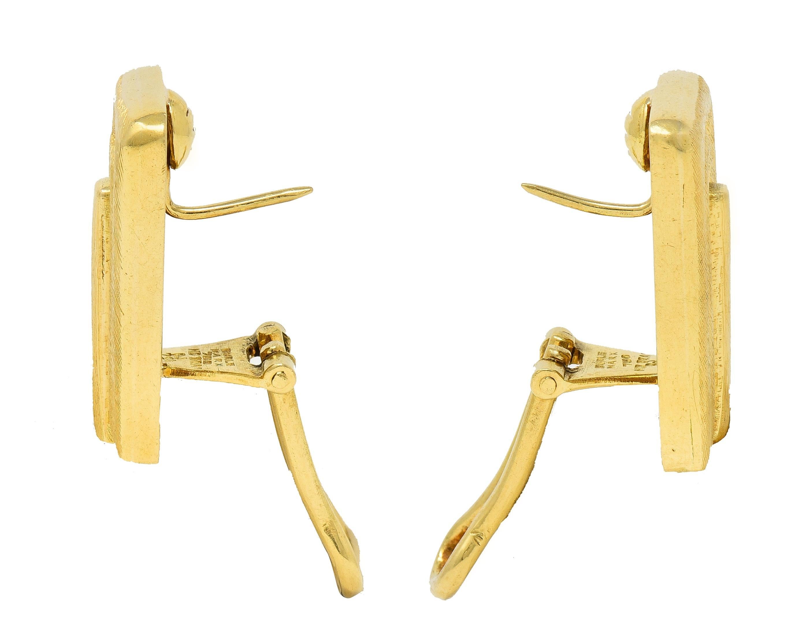 Burle Marx 1970's 18 Karat Yellow Gold Forma Livre Vintage Geometric Earrings 1