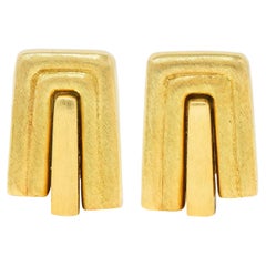 Burle Marx 1970's 18 Karat Yellow Gold Forma Livre Vintage Geometric Earrings