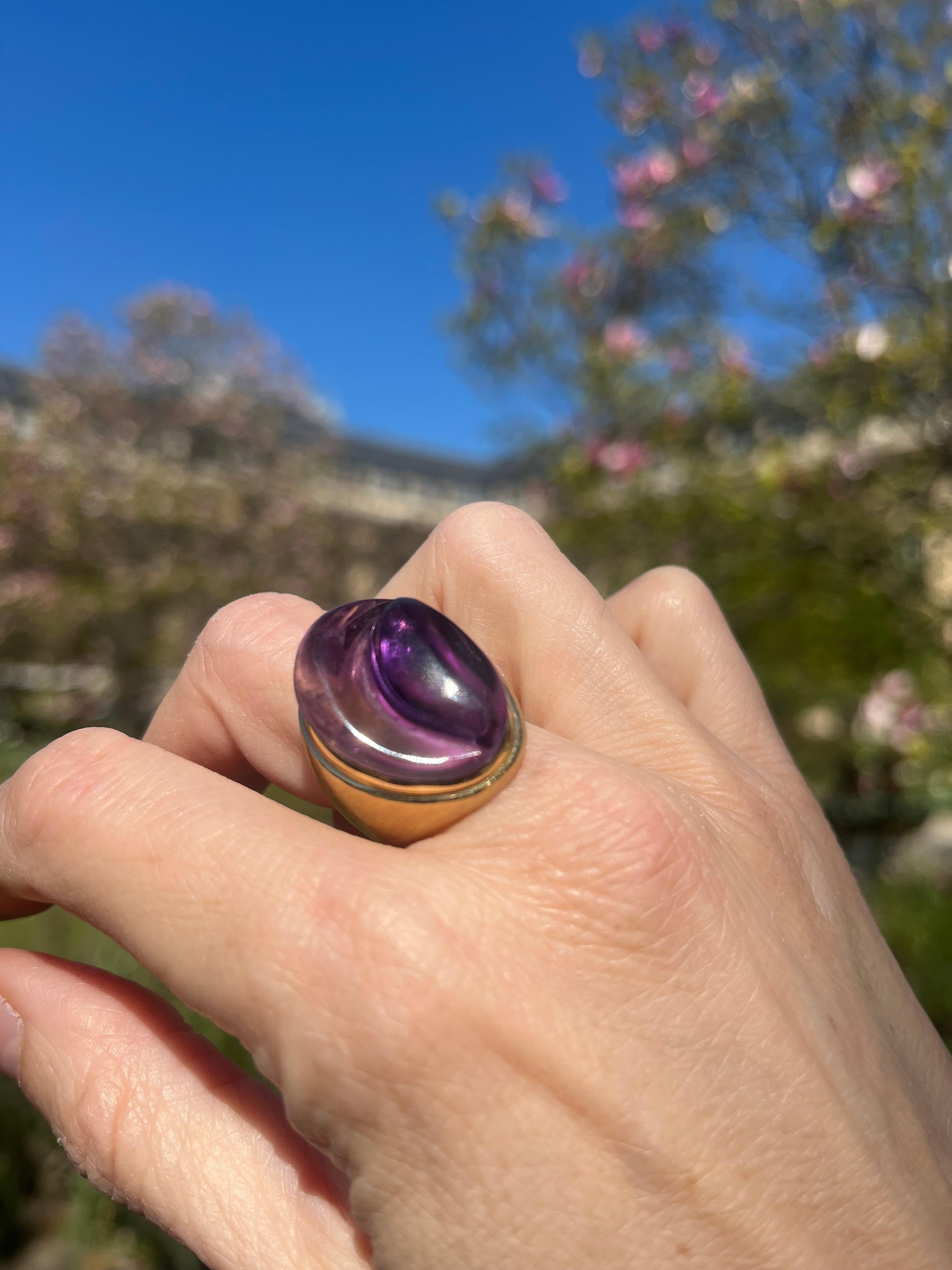Burle Marx Amethyst Ring Forma Livre Cabujón en venta
