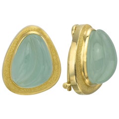 Burle Marx Aquamarine 18 Karat Yellow Gold Earrings