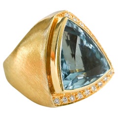 Burle Marx Blue Topaz and Diamond Ring