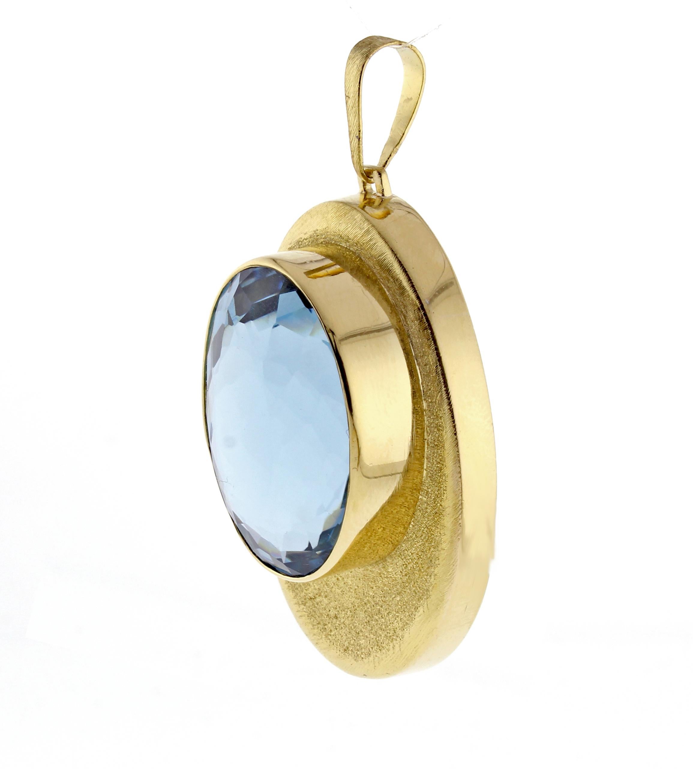 Burle Marx Blue Topaz Pendant In Excellent Condition In Bethesda, MD