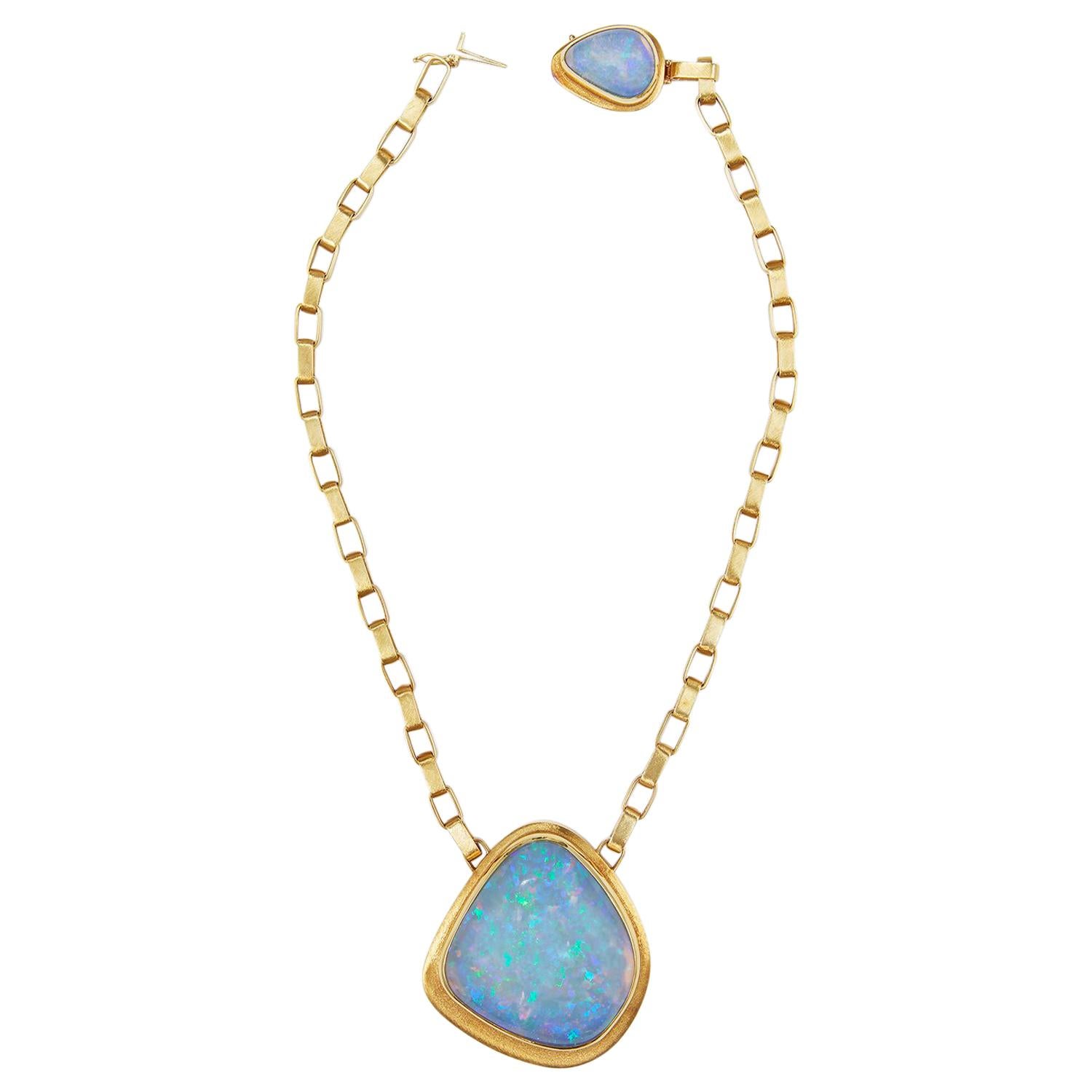 Burle Marx Extremely Rare 18 Karat 267.50 Carat Brazilian Crystal Opal Necklace For Sale