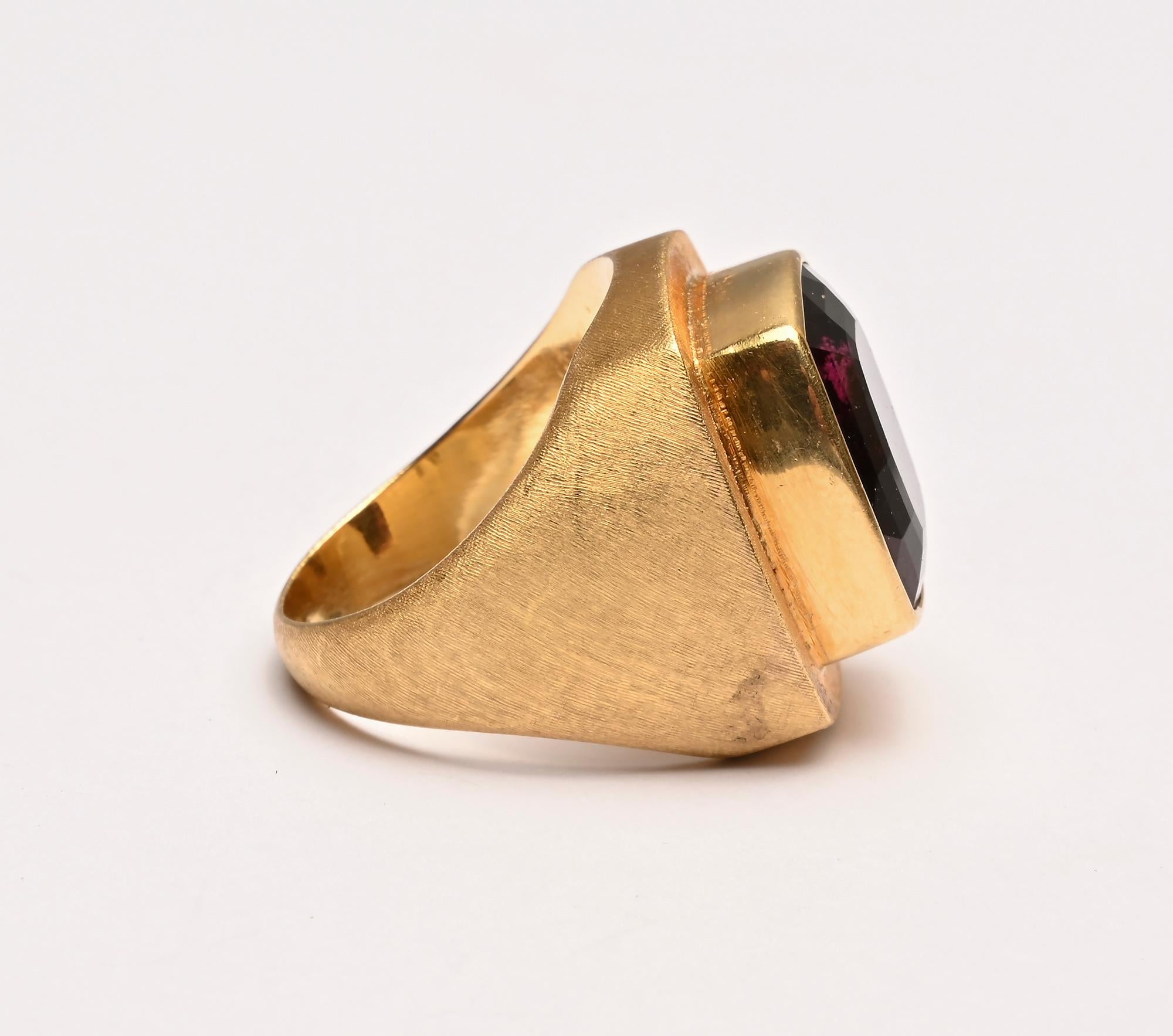Modern Burle Marx Large Rubelite Ring For Sale