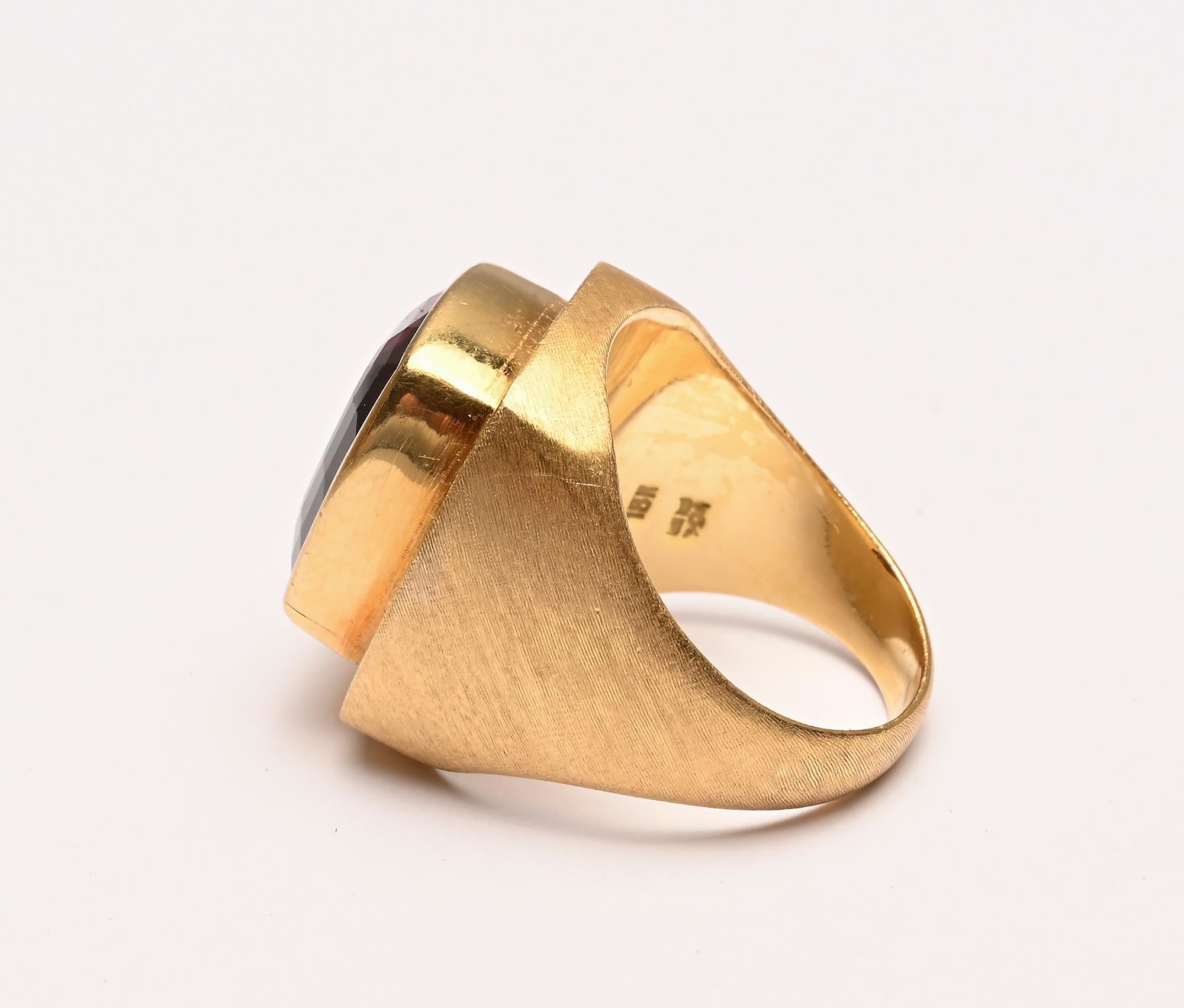 Burle Marx Large Rubelite Ring In Excellent Condition For Sale In Darnestown, MD