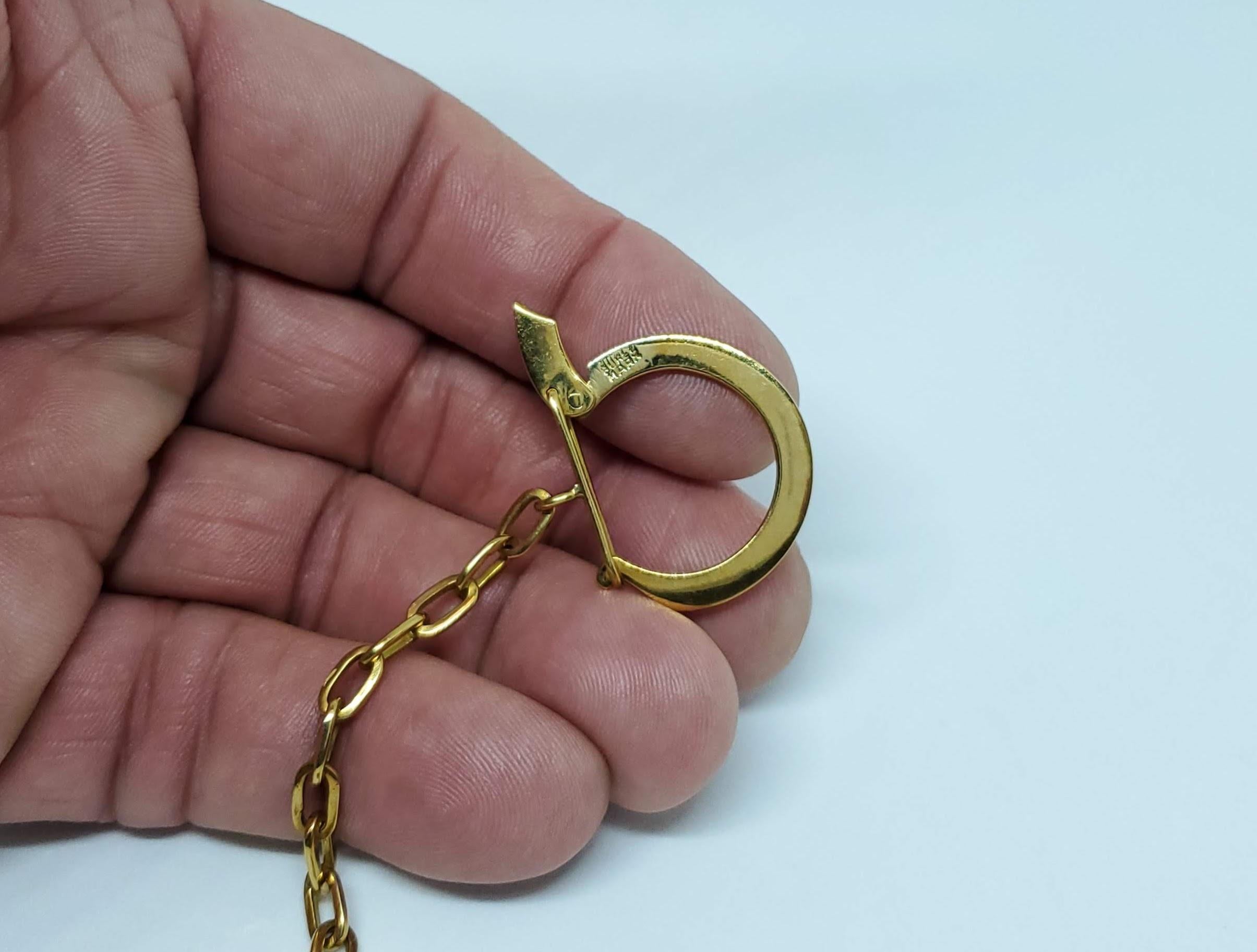Women's or Men's Burle Marx Rare 18 Karat Gold Keychain For Sale