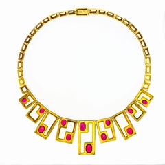 Burle Marx Rubellite Gold Necklace