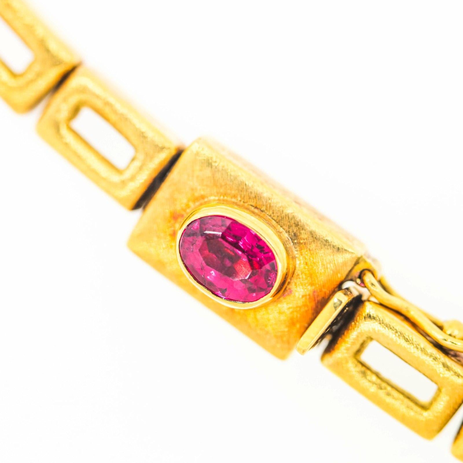 Burle Marx Rubellite Gold Necklace In Excellent Condition For Sale In Beverly Hills, CA