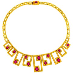 Burle Marx Rubellite Gold Necklace