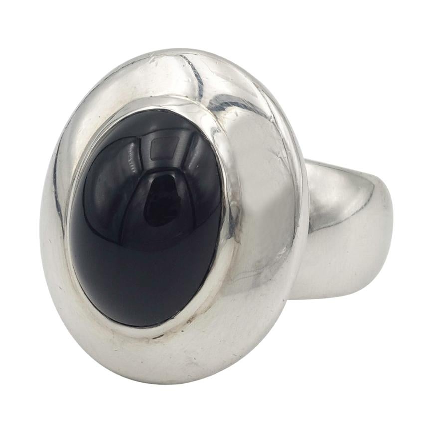 Burle Marx Sterling Silver and Cabochon Onyx Ring For Sale