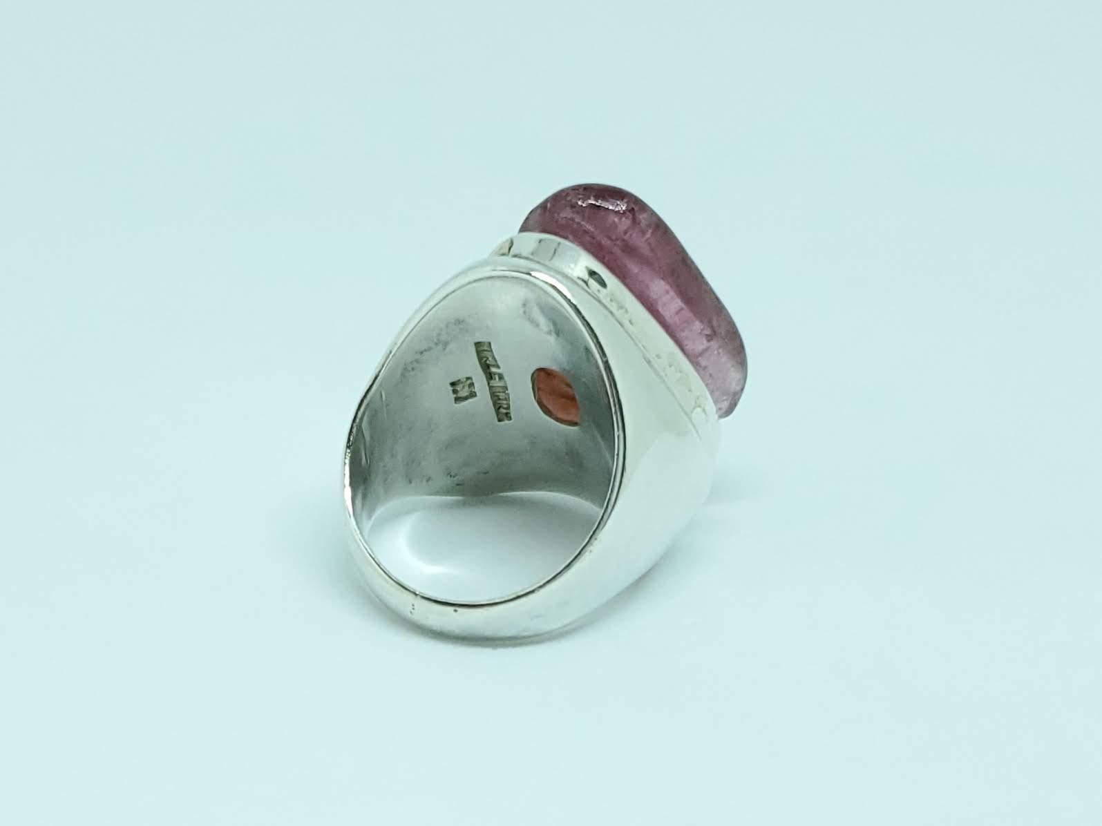 Women's or Men's Burle Marx Sterling Silver Freeform 'Forma Livre' Tourmaline Ring For Sale