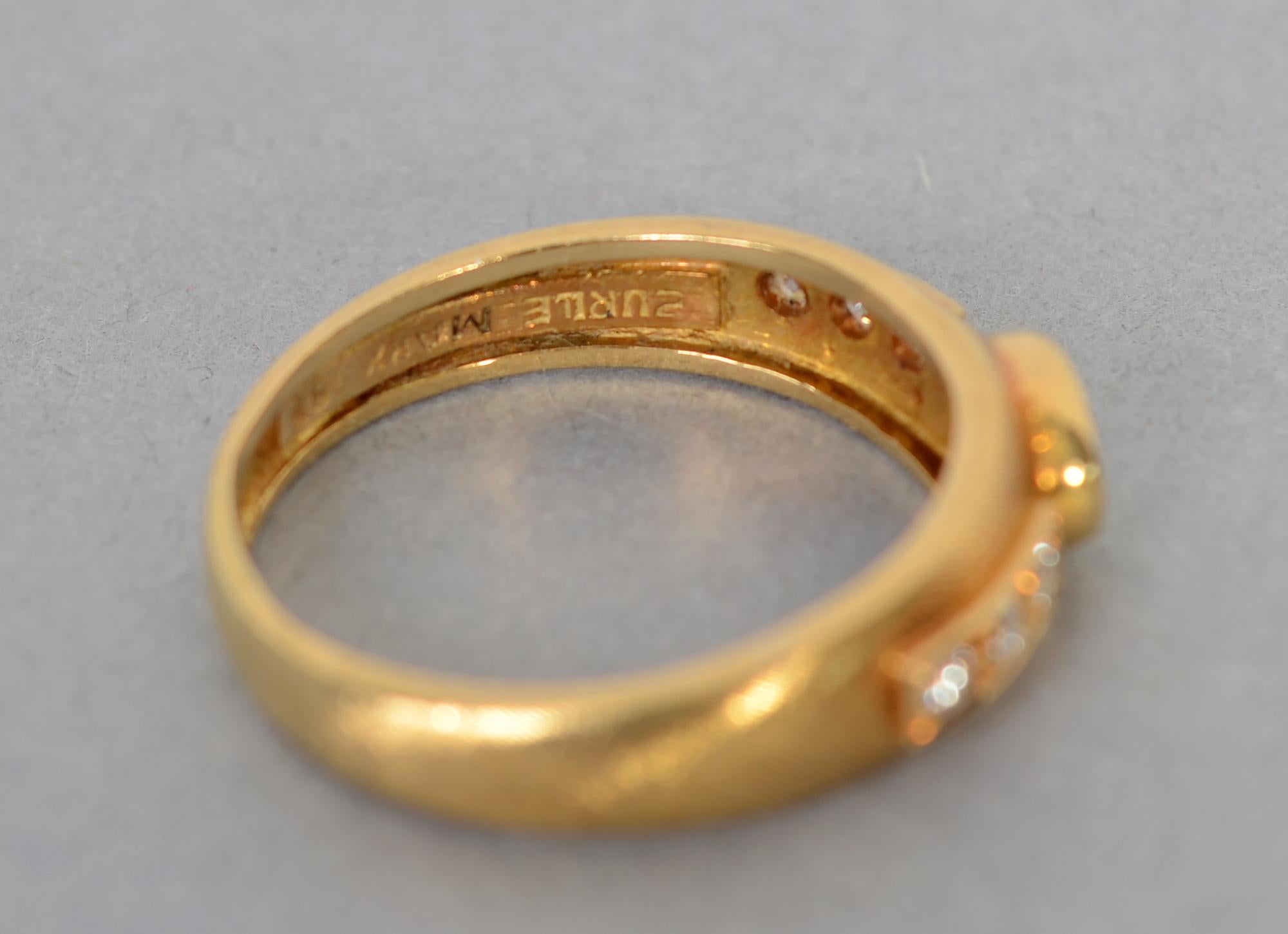 Modern Burle Marx Blue Topaz Gold Ring
