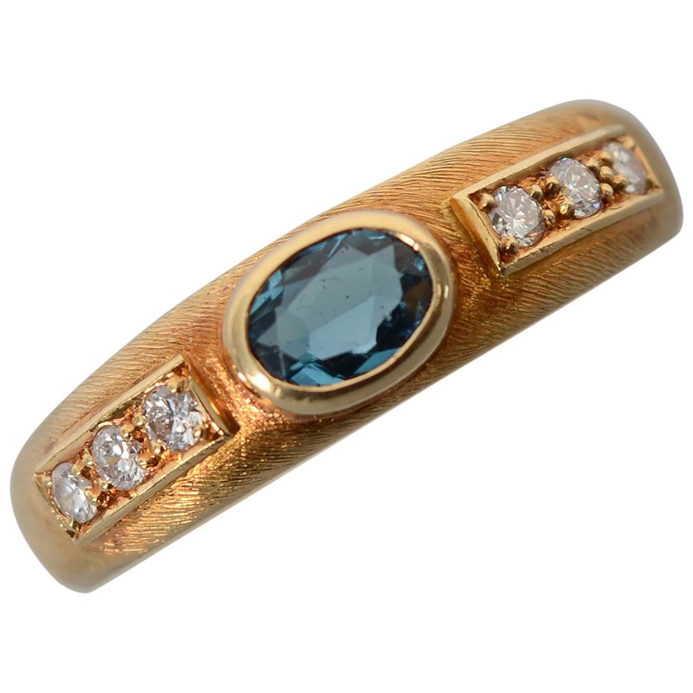 Burle Marx Blue Topaz Gold Ring