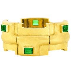 Burle Marx Pulsera modernista de turmalina y oro