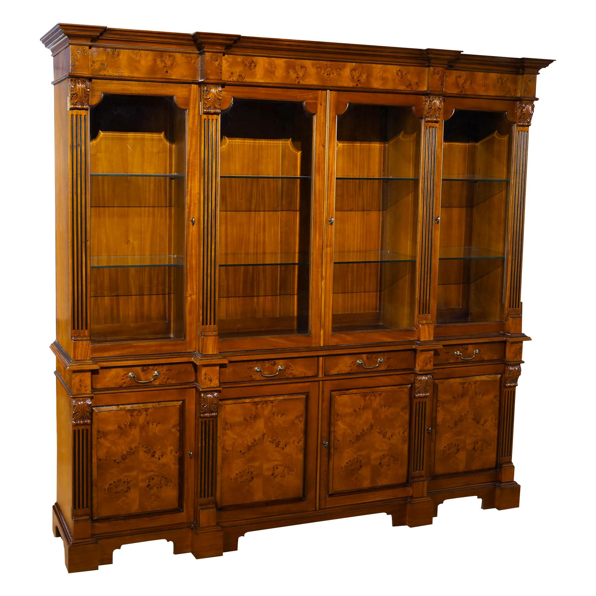Burled Breakfront For Sale 3