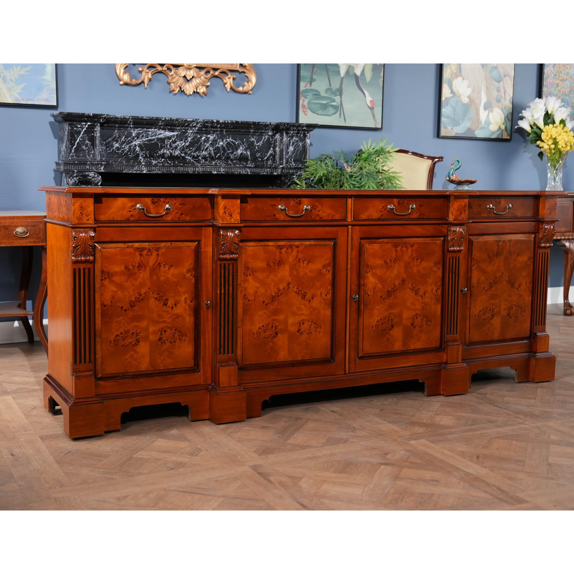 Chippendale Burled Breakfront For Sale