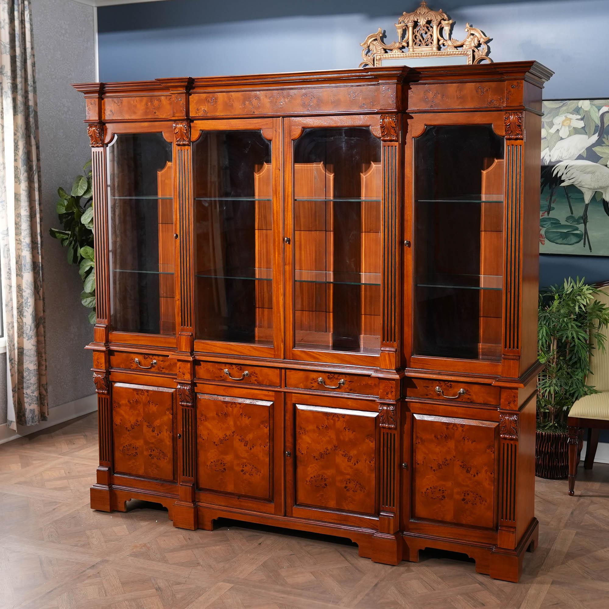 Burled Breakfront For Sale 1