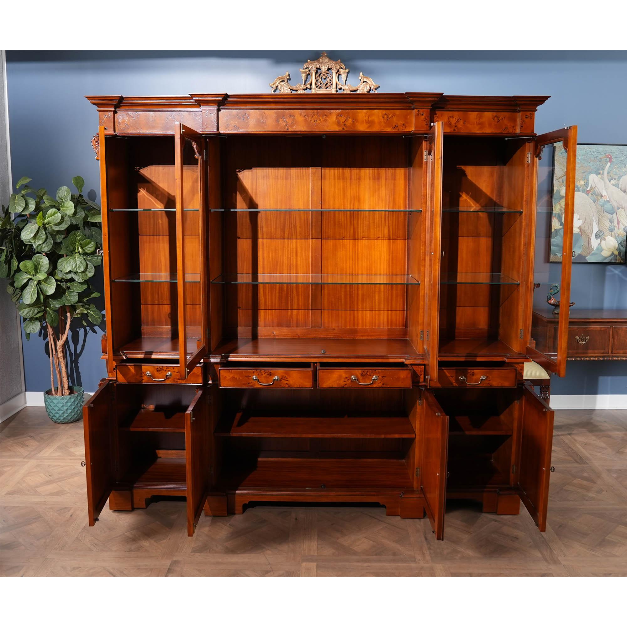 Burled Breakfront For Sale 2