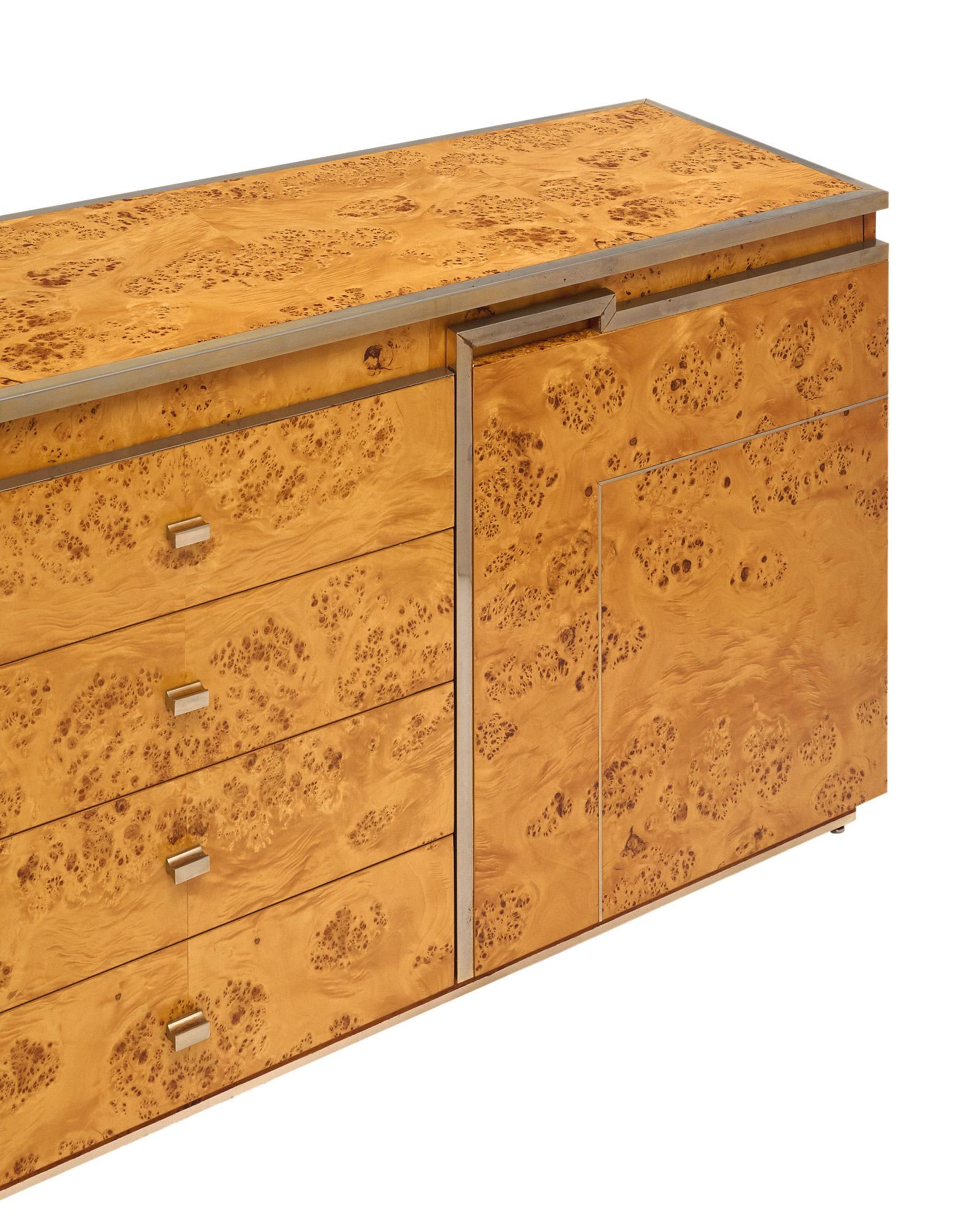 French Burled Buffet Attributed to Jean-Claude Mahey For Sale
