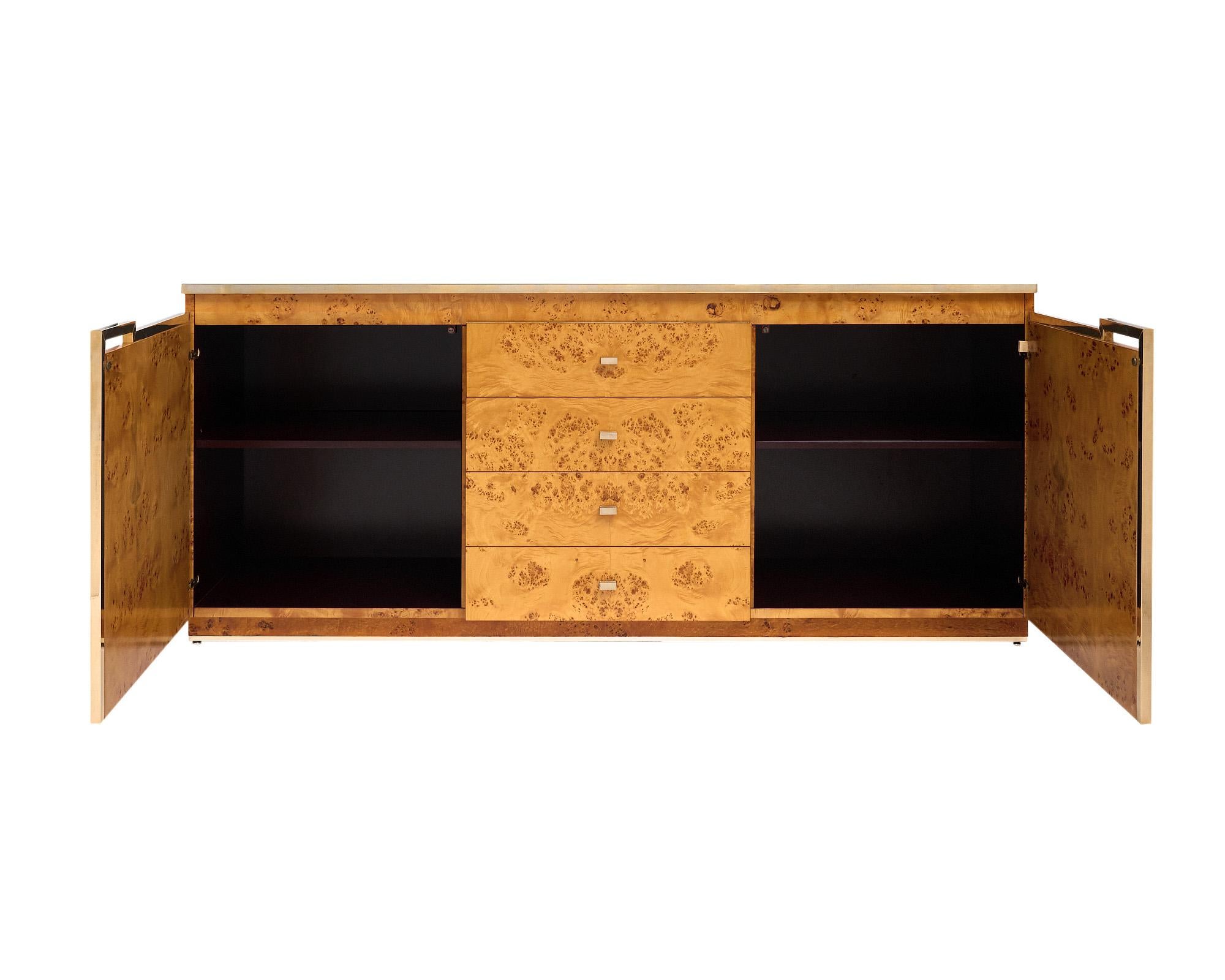Late 20th Century Burled Buffet Attributed to Jean-Claude Mahey For Sale