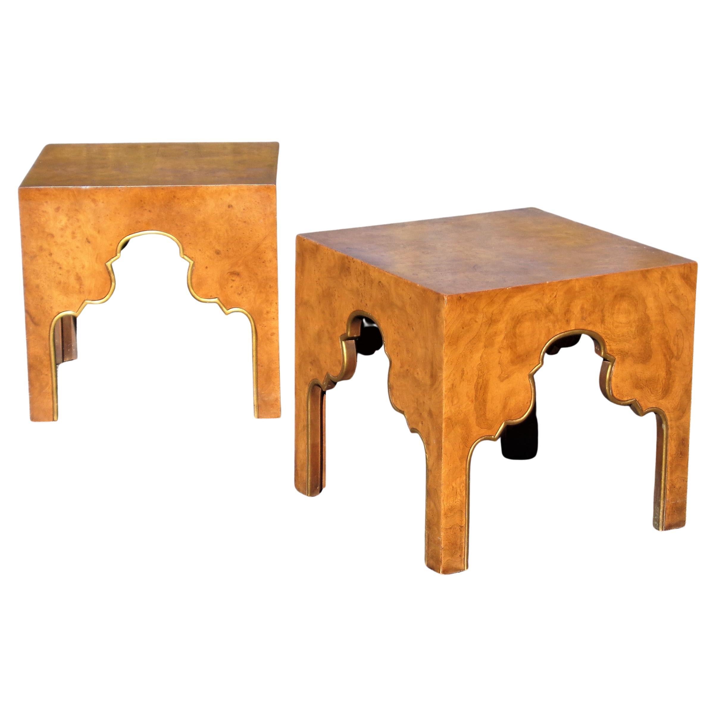 Burled Carpathian Elm Tables Moorish Style 1960's 2