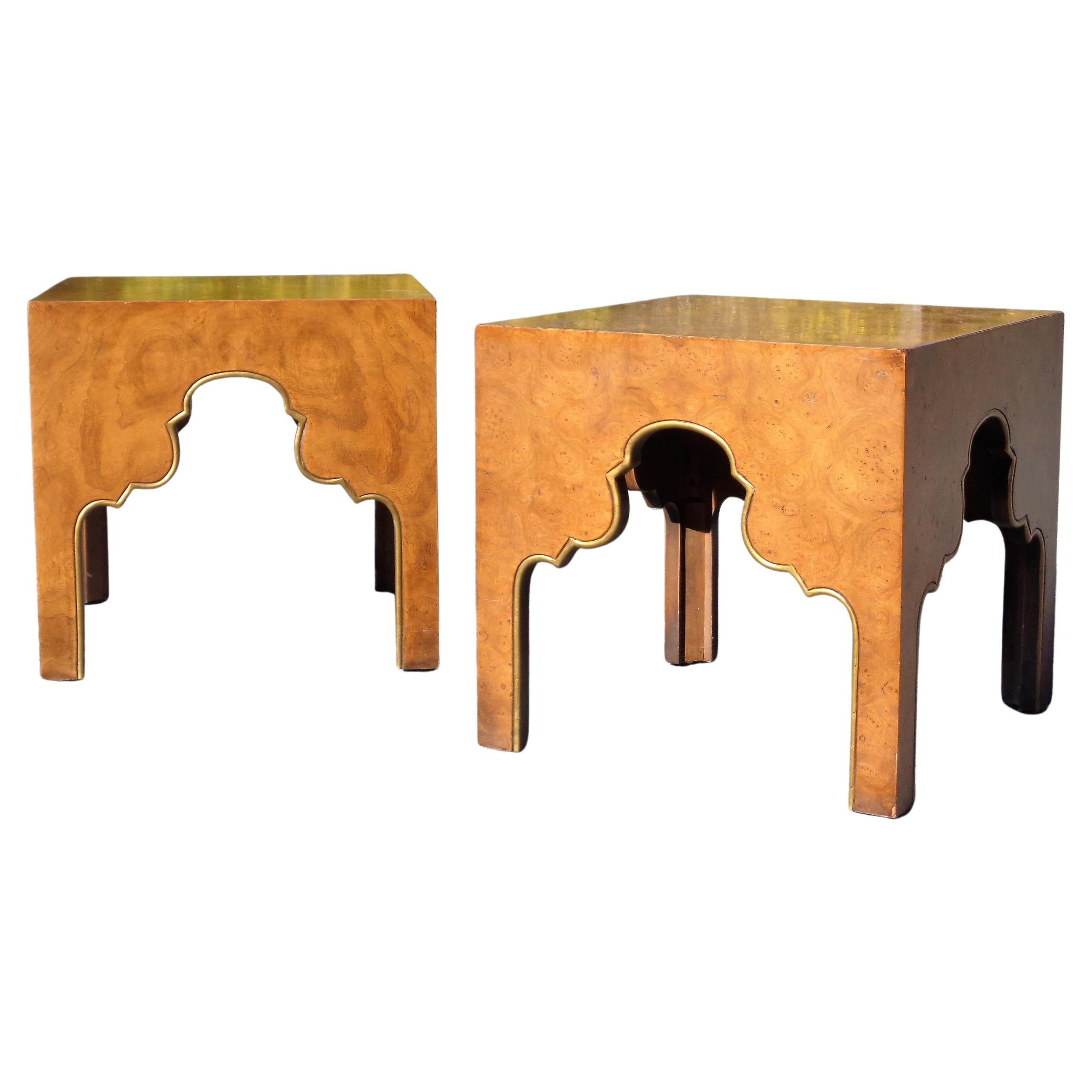Burled Carpathian Elm Tables Moorish Style 1960's