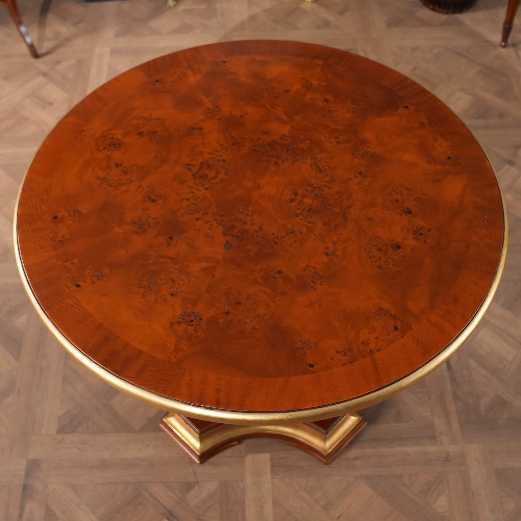 Mahogany Burled Center Table For Sale