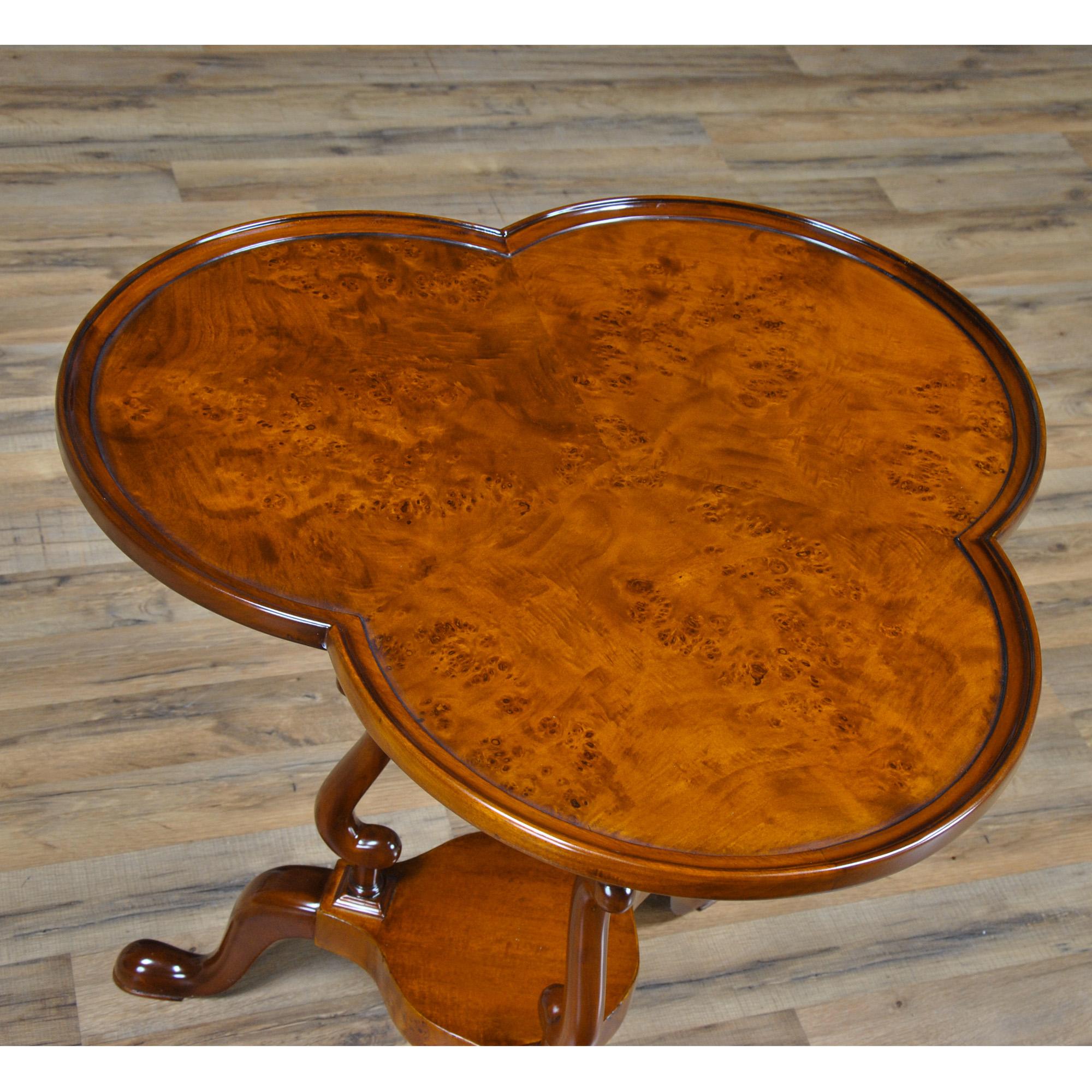 Renaissance Burled Clover Table For Sale