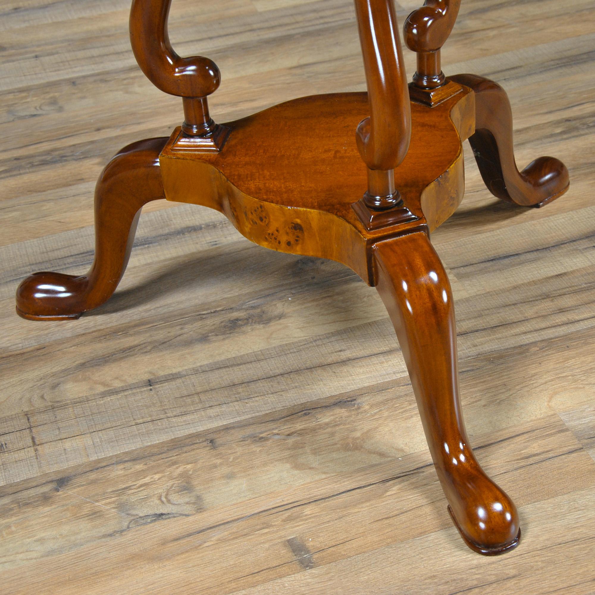 Hand-Carved Burled Clover Table For Sale