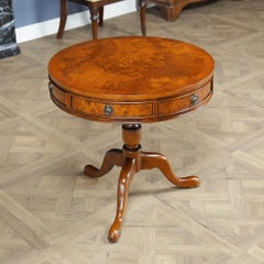 Burled Drum Table