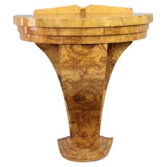 Burled Elm Art Deco Console Table