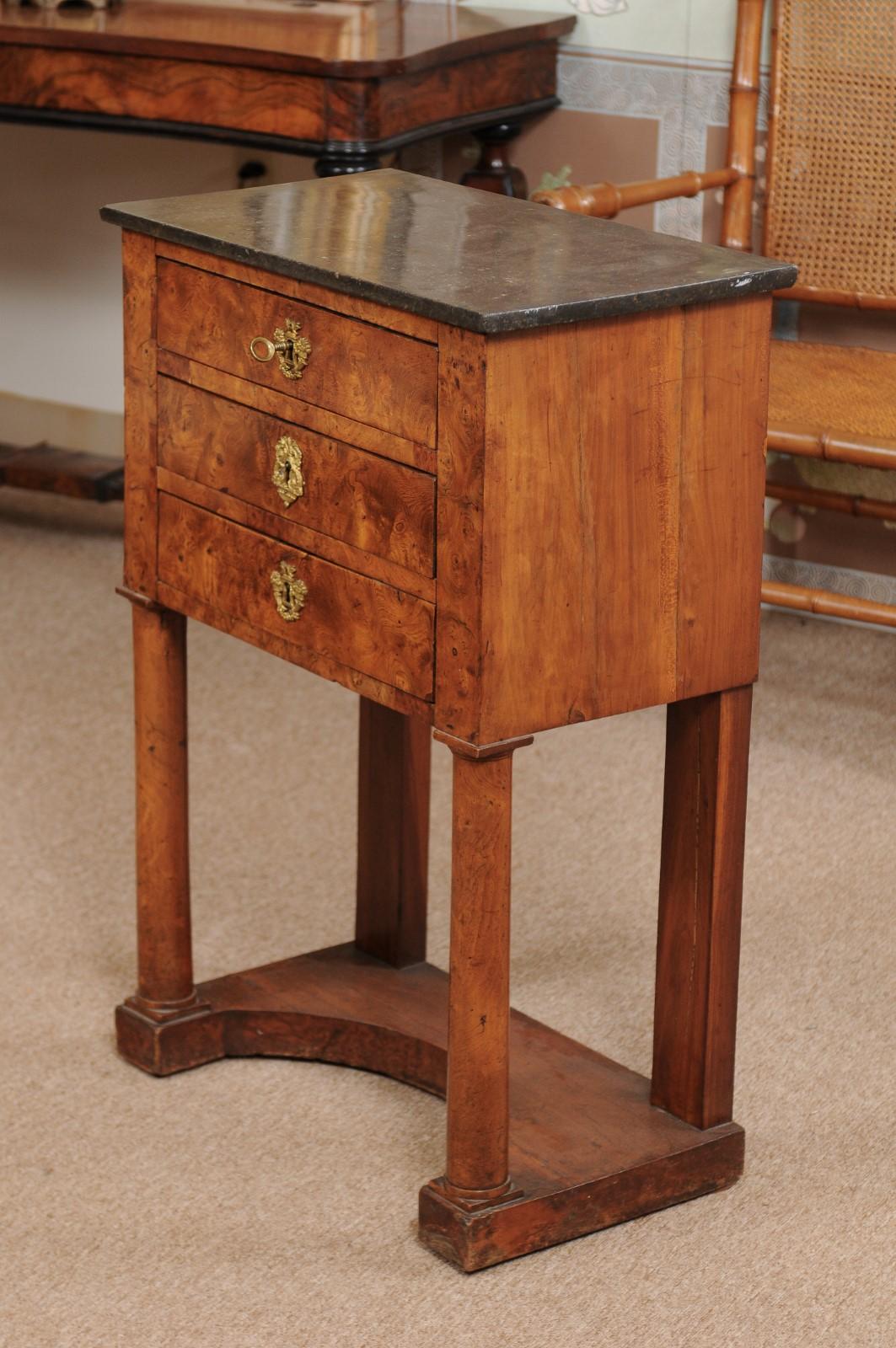 Burled Elm Empire Bedside Commode, Early 19th Century 5