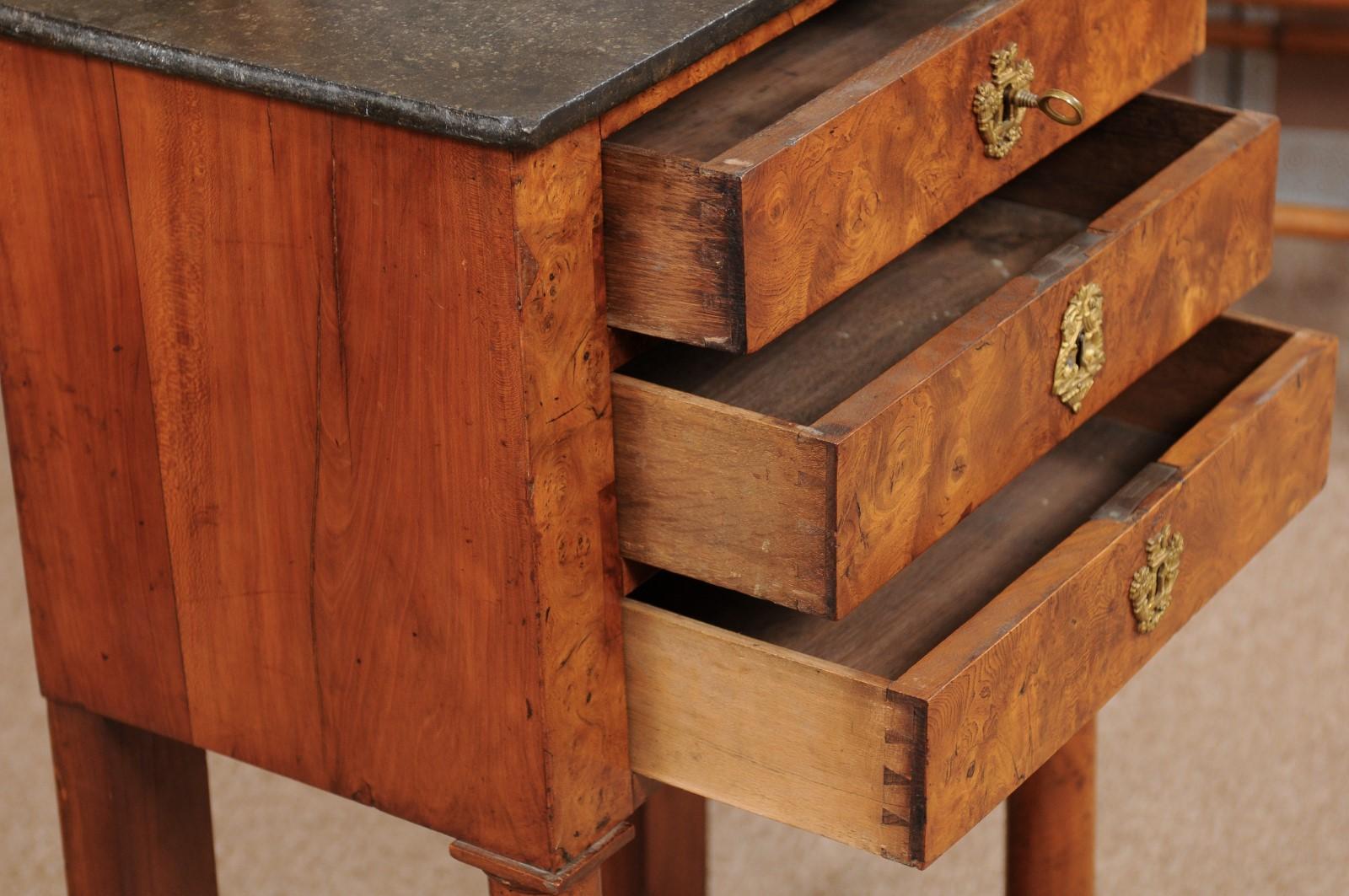 Burled Elm Empire Bedside Commode, Early 19th Century 1