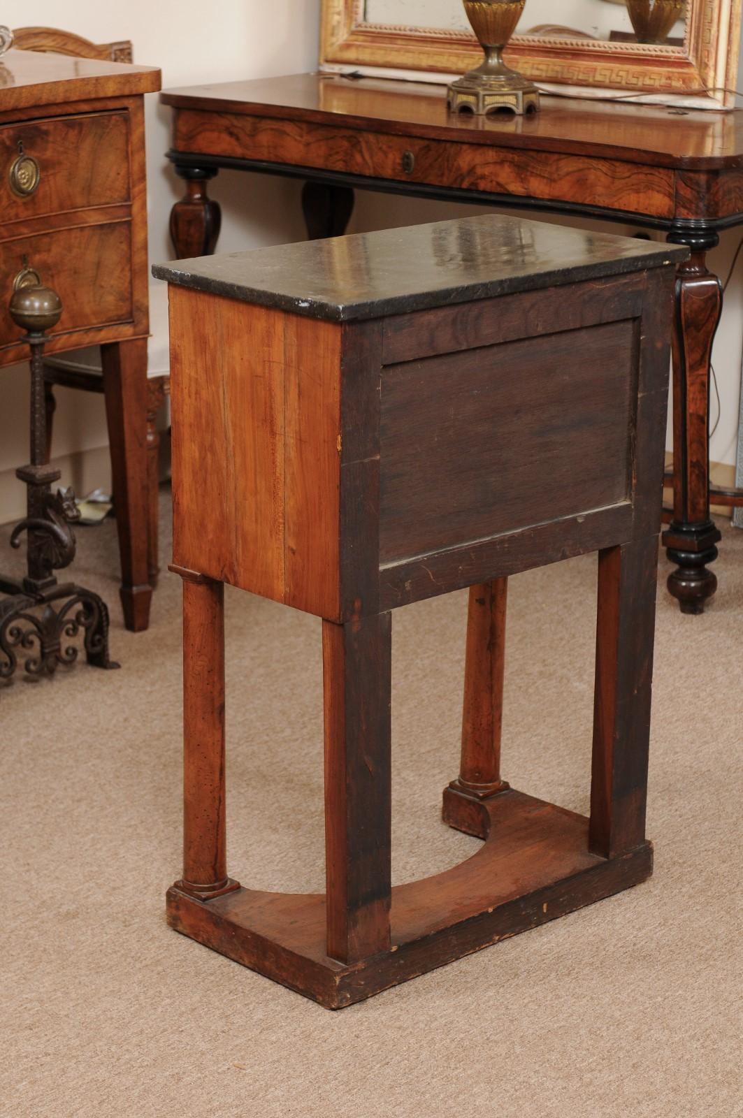 Burled Elm Empire Bedside Commode, Early 19th Century 4