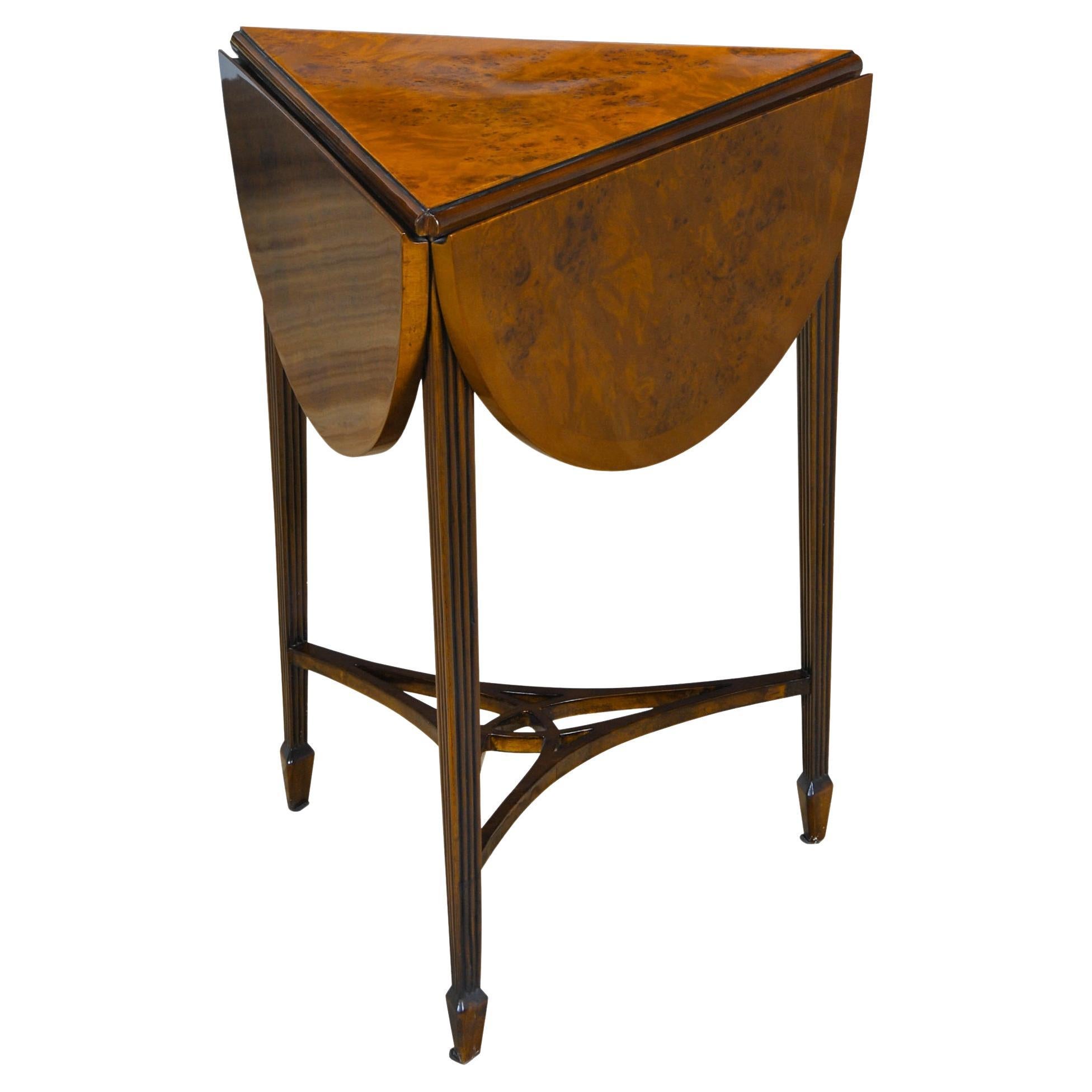 Burled Handkerchief Table For Sale