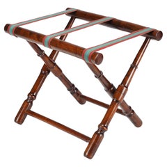 Burled hardwood butler's tray stand, c. 1900