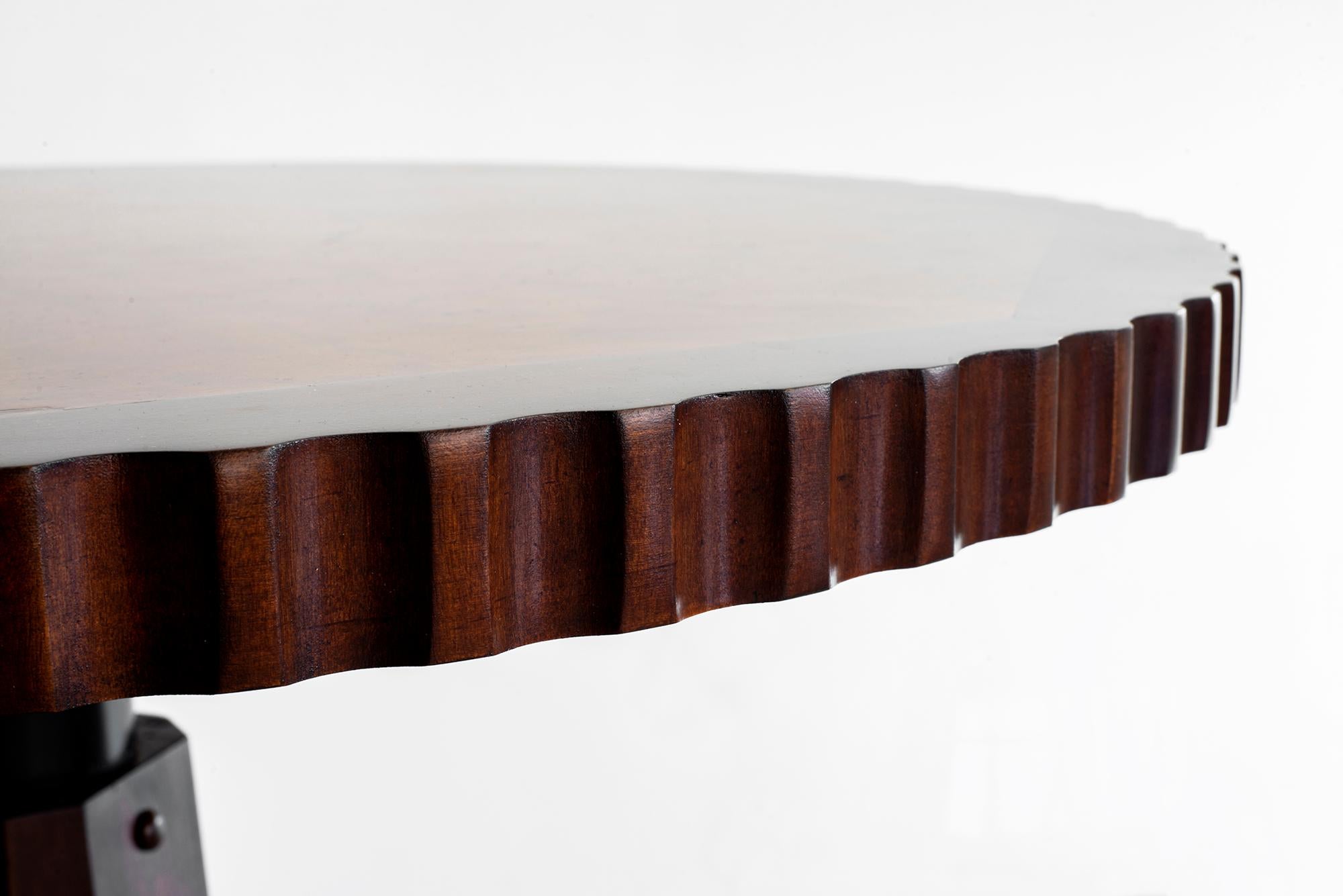 Burled Inlaid Bar Table In Good Condition In Beverly Hills, CA