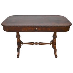 Antique Burled Mahogany Biedermeier Table/Writing Desk, circa 1900