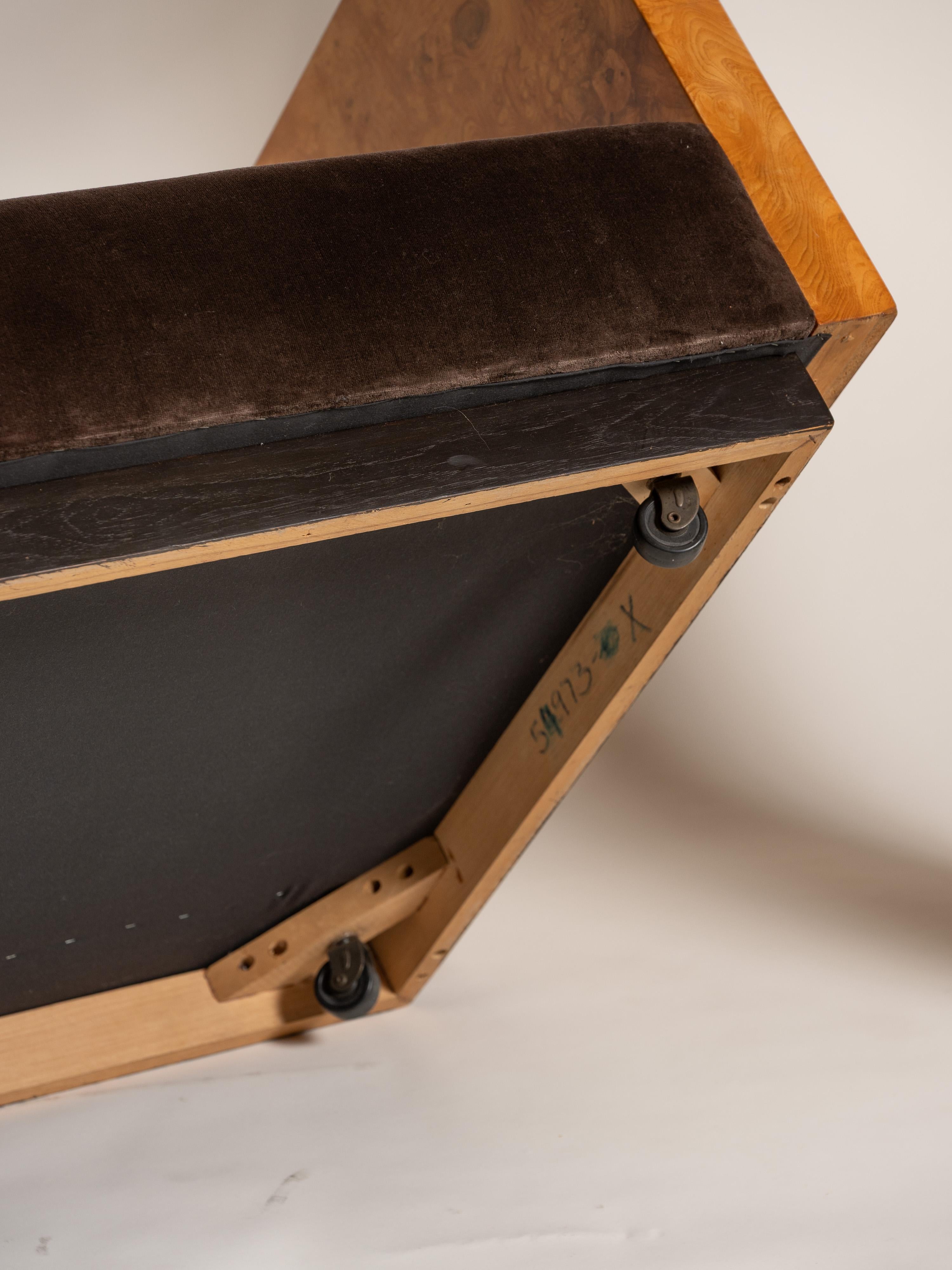 Causeuse en olivier taillé par Milo Baughman pour Thayer Coggin, États-Unis 5