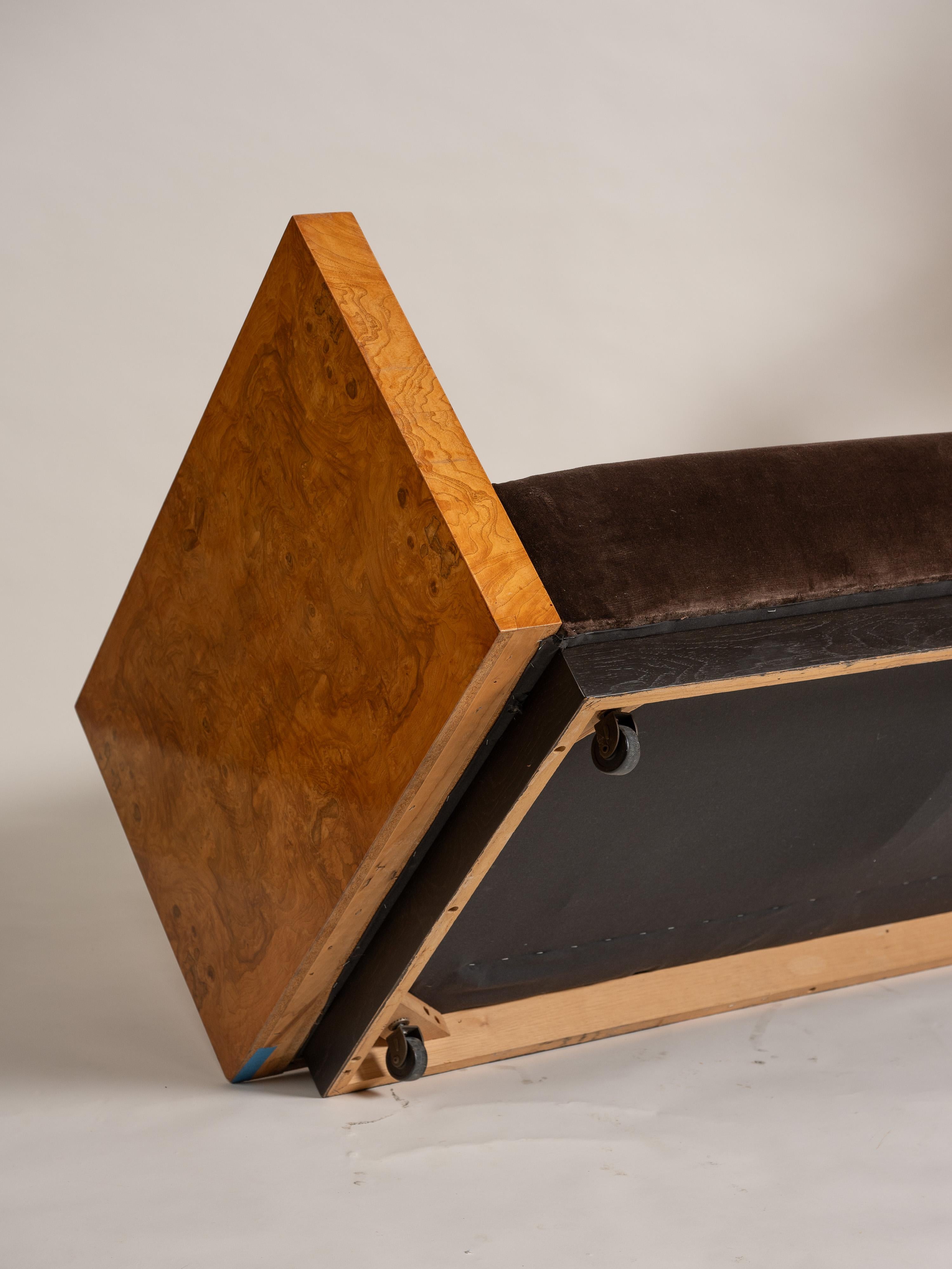 Causeuse en olivier taillé par Milo Baughman pour Thayer Coggin, États-Unis 6