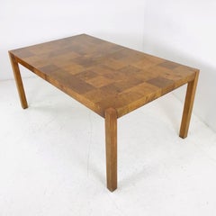 Burled Olive Wood Dining Table in the Style of Milo Baughman