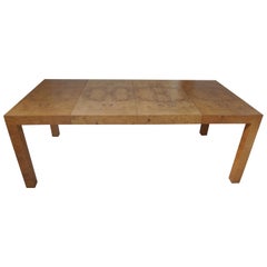 Burled Olivewood Dining Table by Milo Baughman for Directional