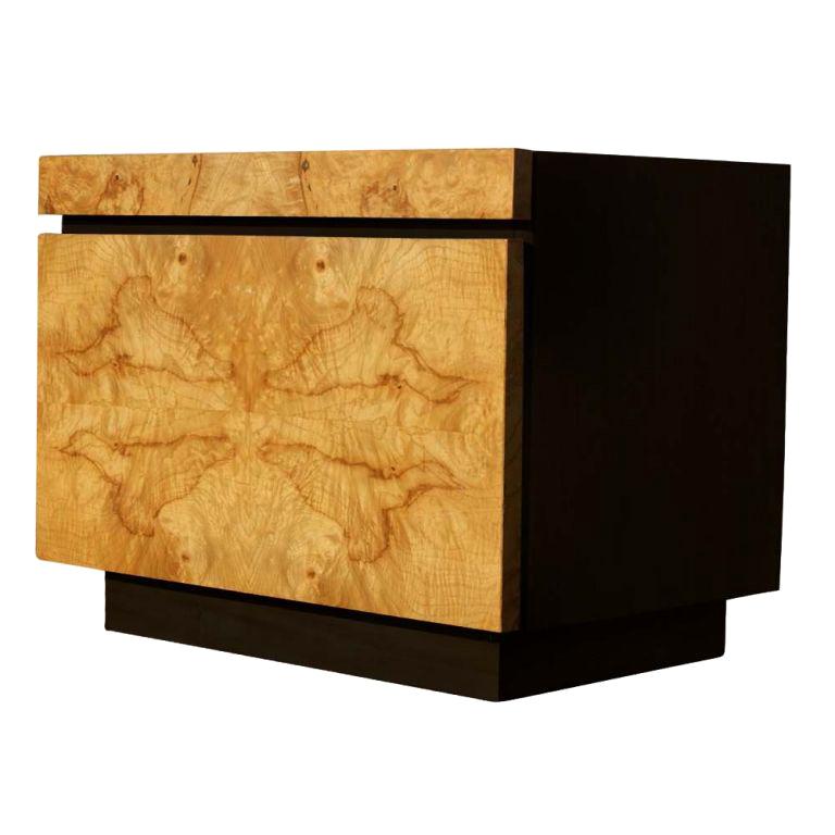 Burled Olivewood Night Stand For Sale