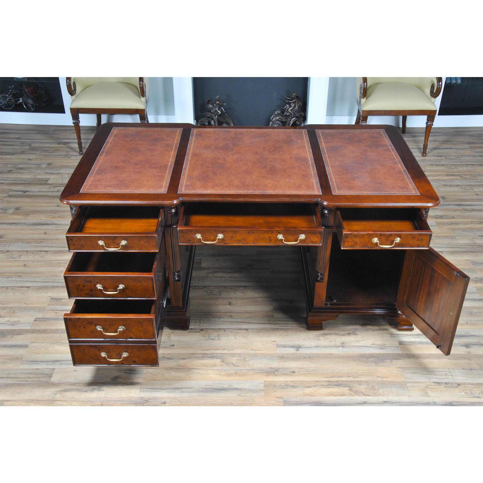 Burled Partners Desk For Sale 3