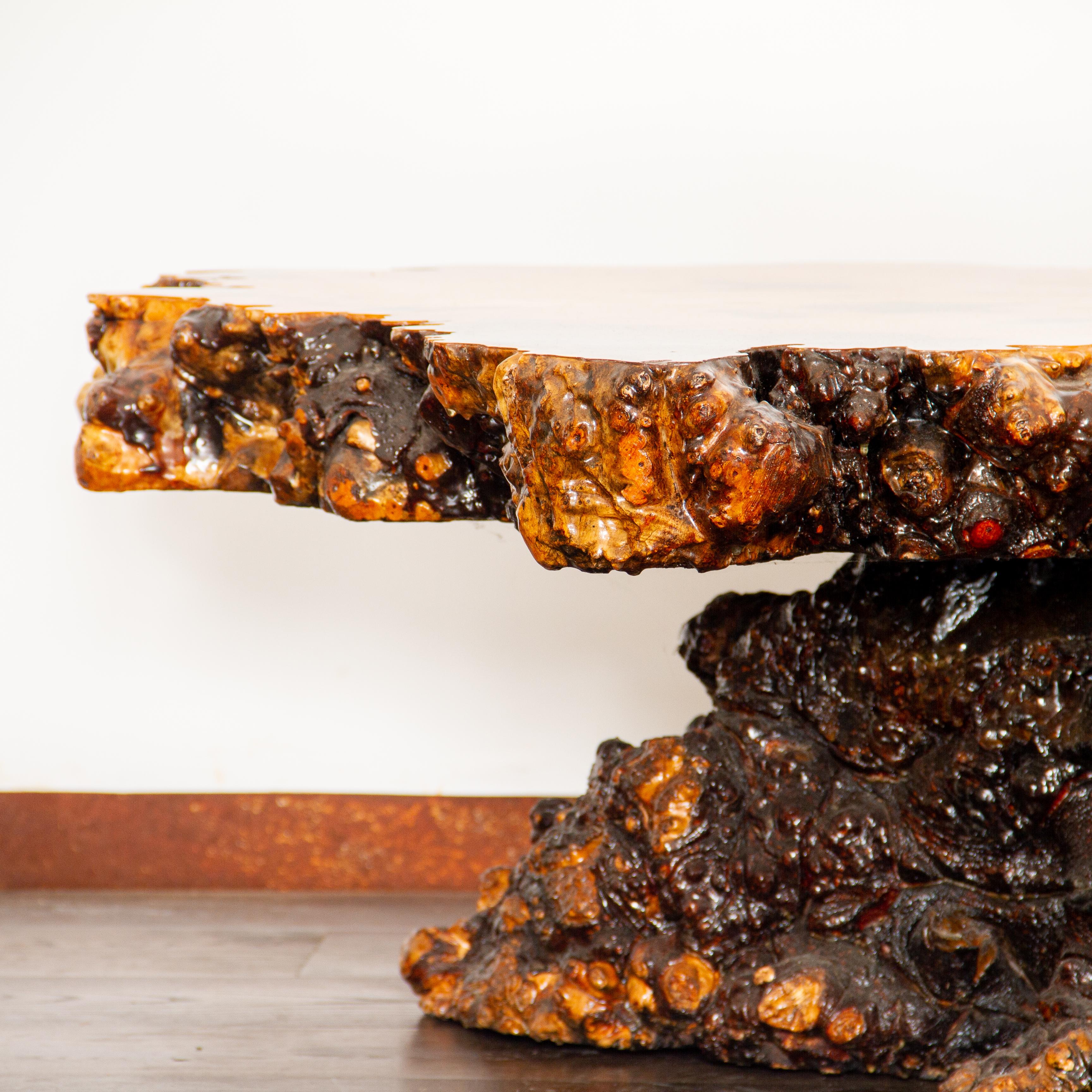 Burled Root and Resin Coffee Table, Los Angeles, 1960s 4