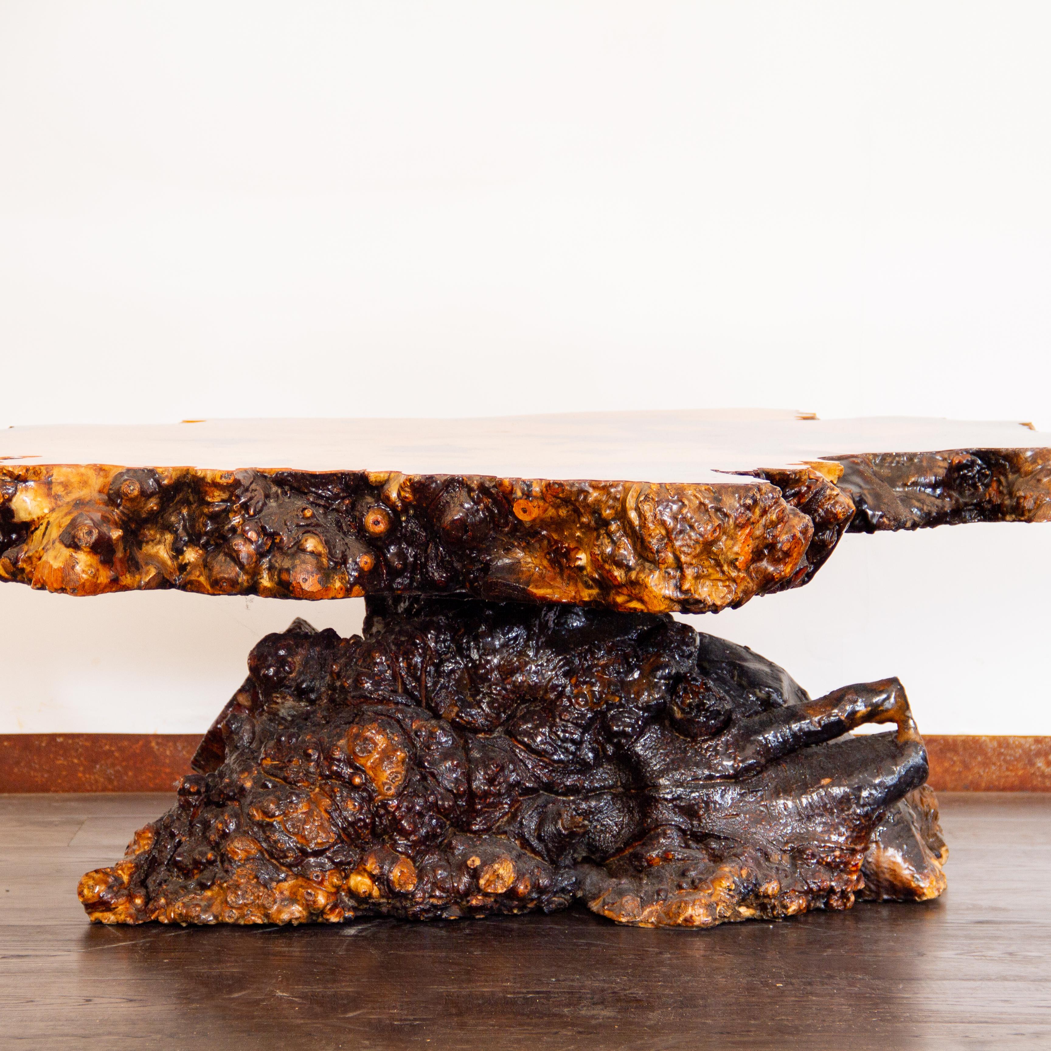 Burled Root and Resin Coffee Table, Los Angeles, 1960s 1