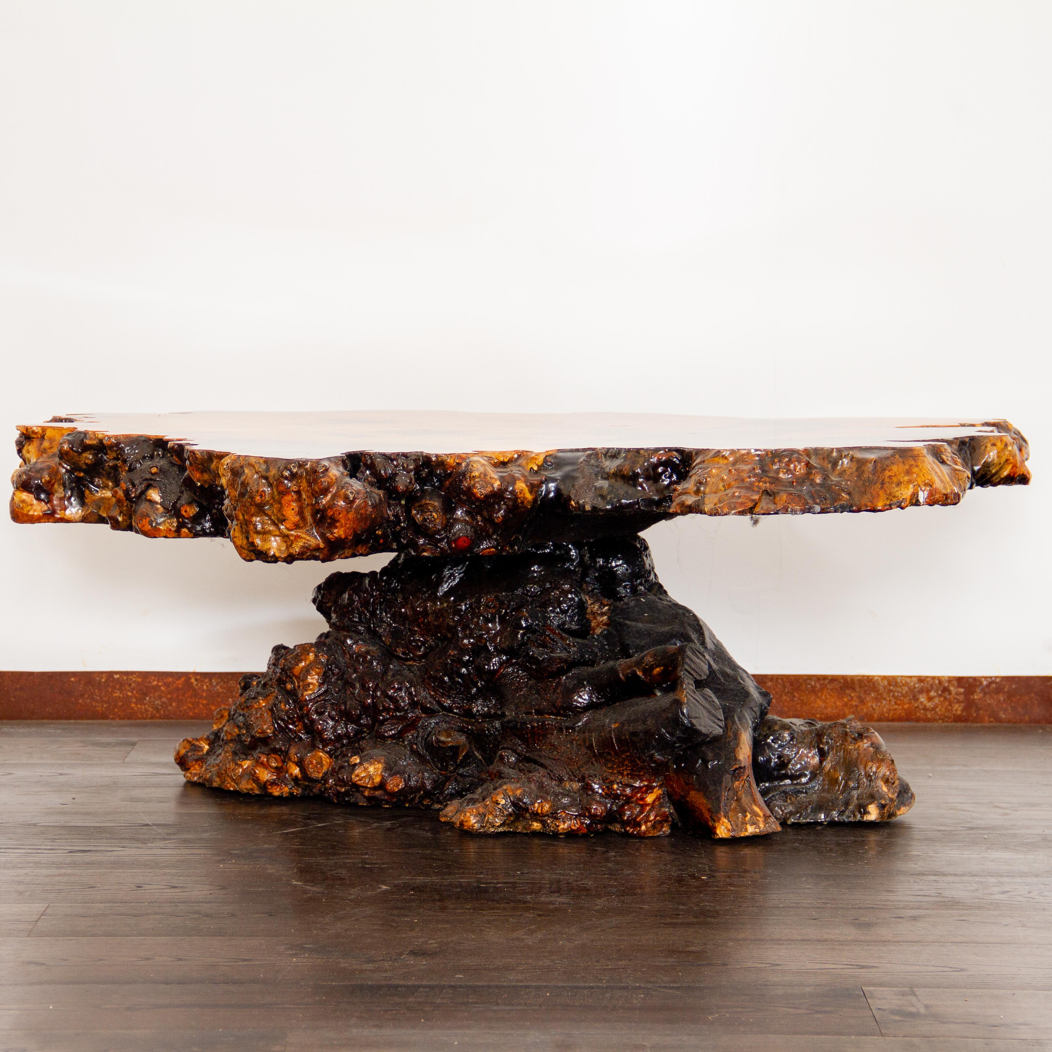 Burled Root and Resin Coffee Table, Los Angeles, 1960s 3